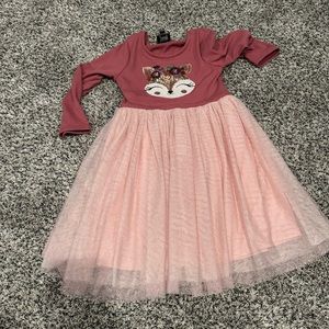 Pink Swirl Fox Gem Dress Tulle Pink Size 6